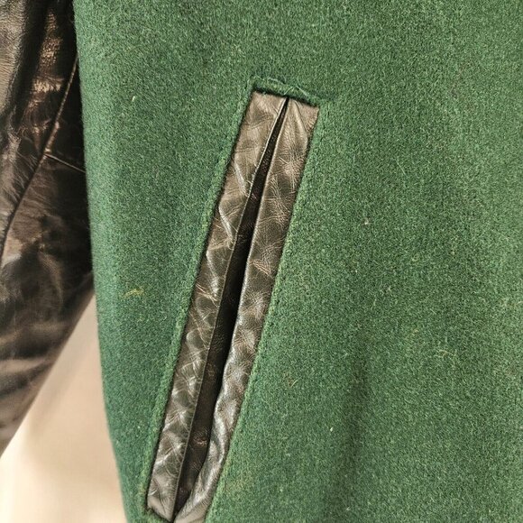 Vtg Car Club Canada Womens Bomber Jacket Packard Ocean West Leather Wool - Picture 3 of 16